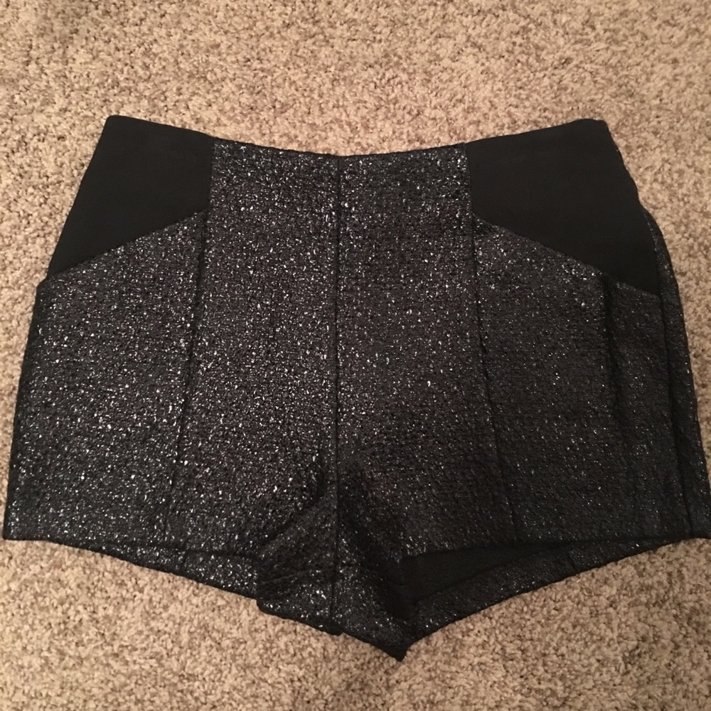 BCBGeneration Black metallic shorts